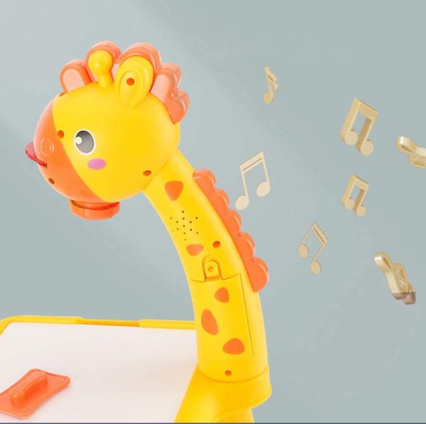 Giraffe Small Size Art Drawing Board Leds Projector Light Toy Children Kids Painting Table Small Desk