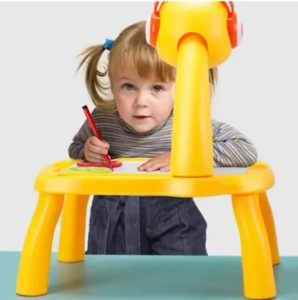 Giraffe Small Size Art Drawing Board Leds Projector Light Toy Children Kids Painting Table Small Desk
